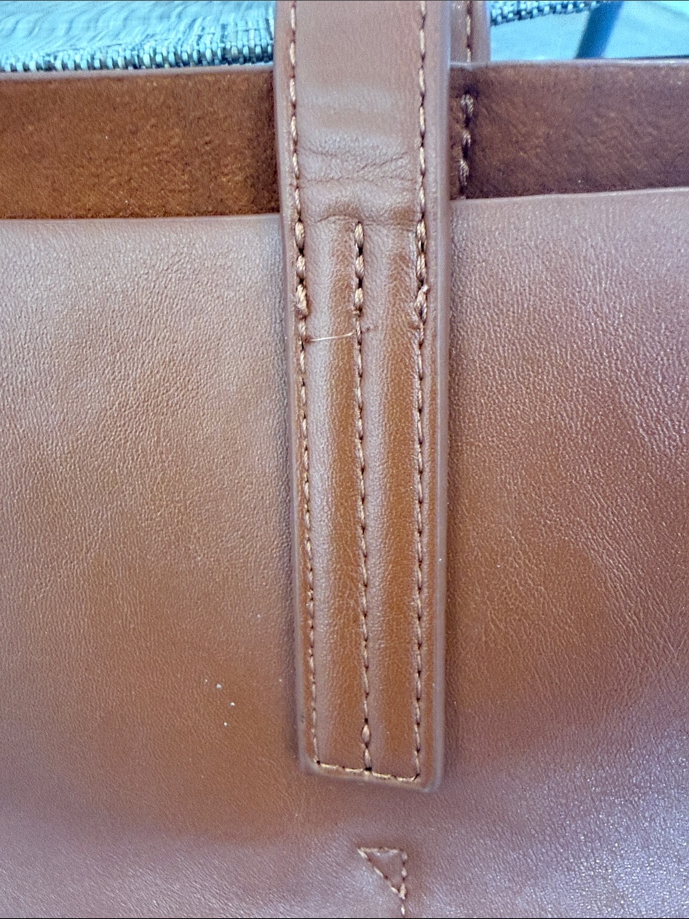 GAP Leather Tote in Warm Cognac Brown - Picture 9 of 11